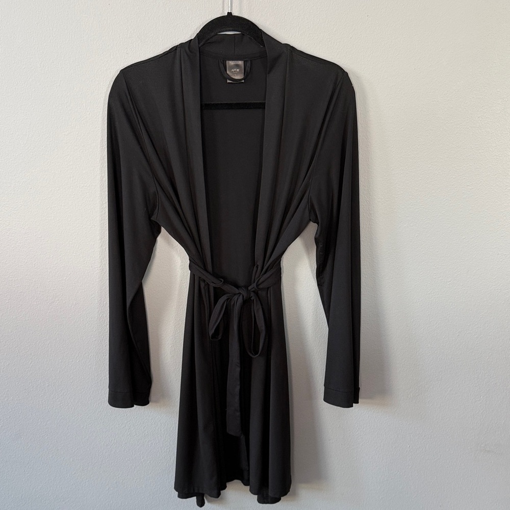 Apt. 9 Black Tie-Waist Lounge Robe